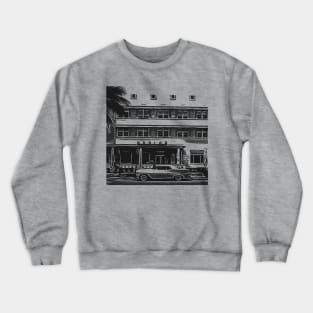 Classic American car and Art Deco Miami Beach Florida Crewneck Sweatshirt